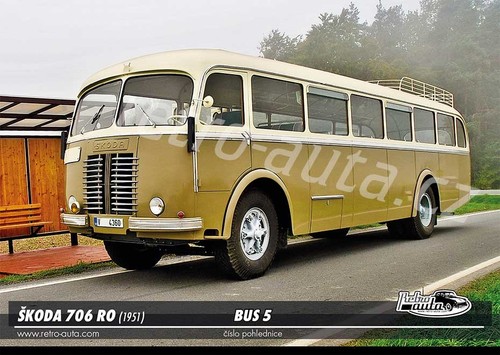 Postkarte bus škoda - postkarte,
