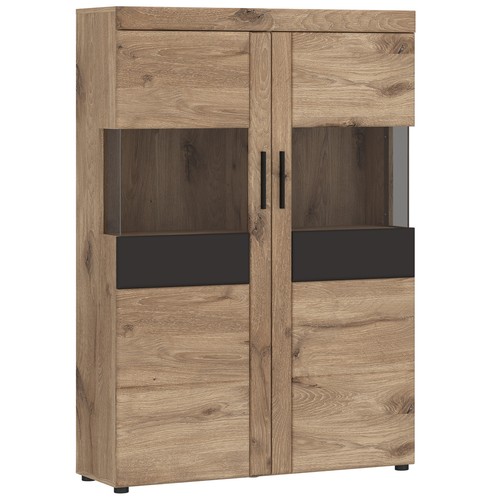 Highboardvitrine viking oak - highboardvitrine,