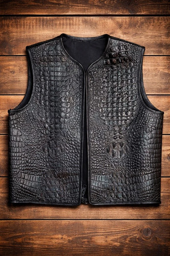 Herren biker weste - herren, schwarz