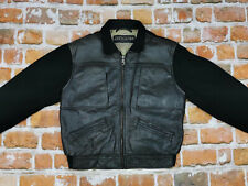 *CHEVIGNON PARIS VARSITY WOLLE LEDERJACKE*CUIR SURTEINT*SCHWARZ*GR: S*TIP TOP