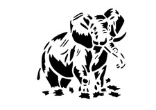 Schablone " Elefant7... " auf