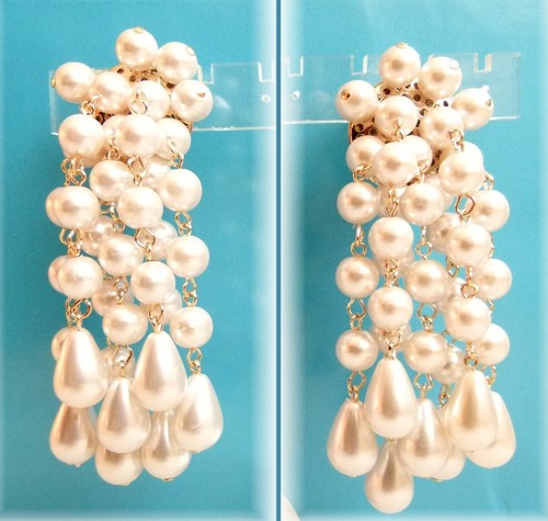 Ohrringe kunstperlen neu clips - ohrringe,