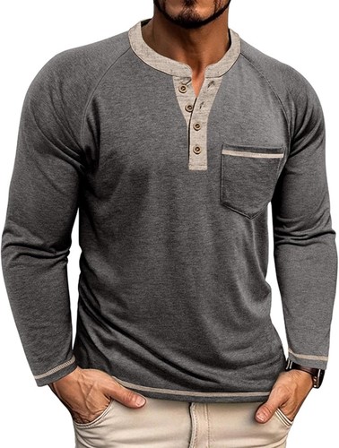 Henley shirt herren langarm - herren,