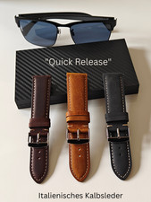 Italienisches Kalbsleder Universell Uhrenarmband Lederarmband 18, 22, 24 mm