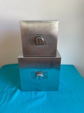 Edelstahl Spardose Würfel Sparbüchse Sparschwein mit Schloss tolles Geschenk