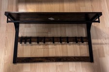 Hansiro WANDGARDEROBE MIT ABLAGE Holz Vintagebraun-Schwarz Holzspanplatte, Stahl