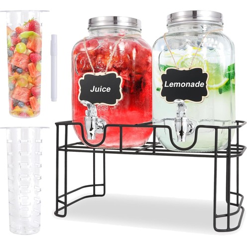 Glas getränkespender set - getränkespender, 4l