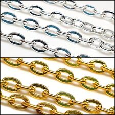 Metallkette Oval ring 4mm / 3 m Schmuckkette für Halskette Armband Gliederkette