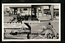 Ansichtskarte Hassloch /Pfalz, Schwimmbad, Spaß auf der Wasserrutsche 