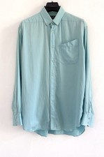 AMAZING THIERRY MUGLER PARIS VINTAGE 90s STUDDED MEN'S SHIRT SIGNATURE TURQUOISE
