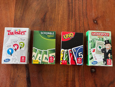 4x Karten Spiele Pocket Spiele MONOPOLY DEAL, TWISTER, SCRABLE und UNO