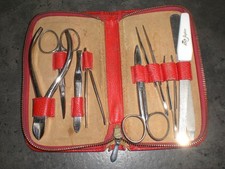 Nagelscheren Set 9 teilig rot,Nageletui,Nagelset oder Nagele Set braun 10 teilig