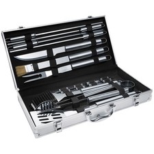 Grillbesteck Set Koffer Edelstahl 18-teilig Barbeque BBQ Grillzubehör Grill Set
