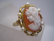 Kamee Ring 333 Gold Damen