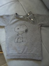 Sweatshirt Gr. 92 Snoopy Grau Meliert  Peanuts