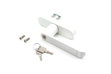 Schüco abschließbarer Fenstergriff Drehgetriebe, Alu RAL 9016 weiß 269516 (Nachf