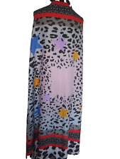 "MJ" 138 x 138 Riesen Schal Stola Plaid Tuch Leo bunt Viskose Baumwolle  S14