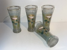 4 Jugendstil Gläser handbemalt / vergoldet   17,5 cm
