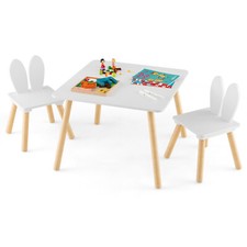 3 tlg. Kindersitzgruppe Spieltisch & 2 Stühlen Schreibtisch Kindermöbel Holz