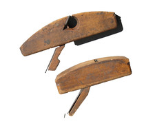 2 seltene antike Schiffhobel  um 1870  wunderschöne museale Rundhobel Holz Hobel
