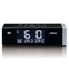 Lenco CR-640BK - Stereo FM-Radiowecker mit funkgesteuerter Uhr und AUX-Eingang -