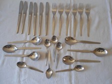 Besteck seltenes  Streifenmuster  24 Teile 6 Personen Edelstahl  FORON