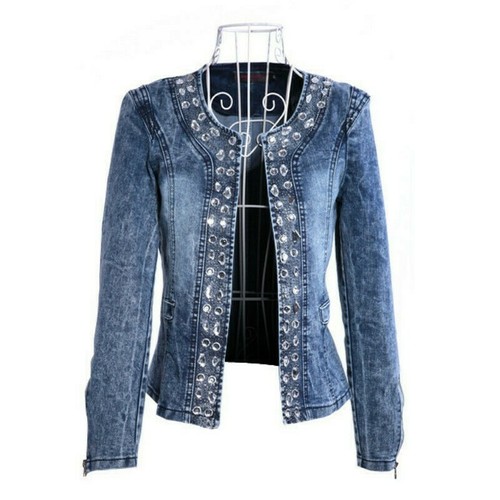 Damen kristall jeansjacke - damen,