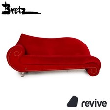 Bretz Gaudi Samt Sofa Rot Dreisitzer Couch Recamière