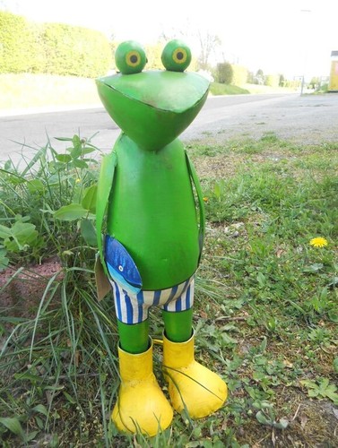 Frosch mit fisch metallfrosch - fisch,