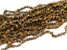 Tigerauge Edelstein Splitter Nuggets ~ 4-8mm 1 Strang Chips Perlen zum auffädeln