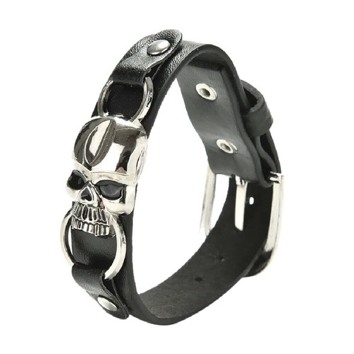 Schwarz leder silber skelett - schwarz,