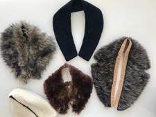 5 Pelzkrägen verschiedener Materialien : Persianer, Lamm, Fuchs, Vintage