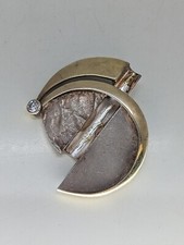 Vintage Modernist 925 Silber Anhänger Sterling Silber vergoldet 
