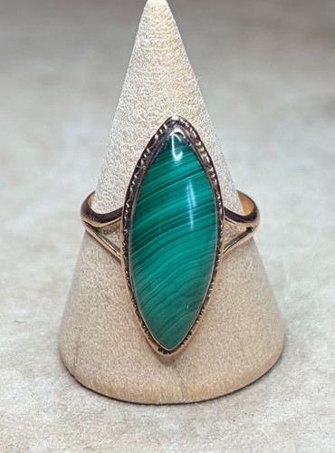 Malachit ring gold - kt, mit