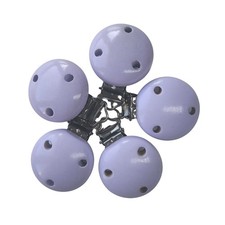 5 Schnullerketten Clips Holz Flieder Lackiert DIN EN 71-3 Bastelmaterial Baby