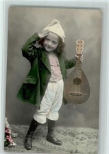 10542665 - Kind mit einer Laute AK gute Erhaltung Zupfinstrument 1905