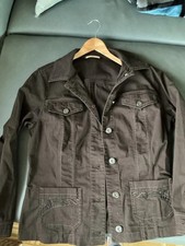 Dunkelbraune Damen Jeans-Jacke