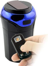 Auto Aschenbecher mit Feuerzeug und LED Licht, USB wiederaufladbar, Abnehmbarer