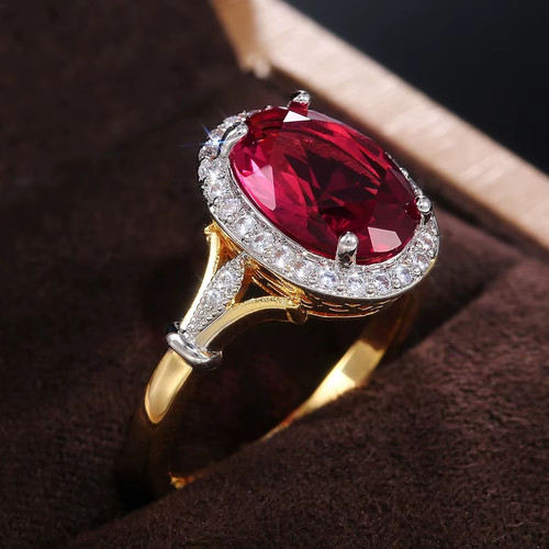 Oval ring rose - cz,