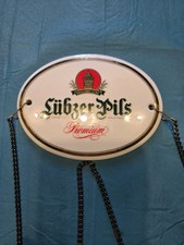 Lübzer Pils Zapfhannschild mit Kette Brauerei Bierwerbung