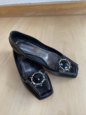 Walter Bauer Ballerina Lack Leder Peep Toe Strass Strasssteine gepolstert Gr. 37