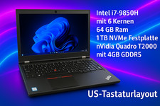 Lenovo ThinkPad P53 15,6" Workstation i7-9850H 64GB Ram 1TB SSD T2000 -US QWERTY