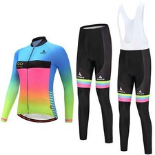 Miloto Damen Rennrad Bekleidung Langarm Fahrradtrikot Radhose / Trägerhose Set