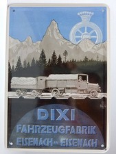 Blechpostkarte Mini-Blechschild Dixi Fahrzeugfabrik Eisenach 10 x 14,5 OVP