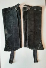 Chapsletten Wildleder schwarz Größe "S"