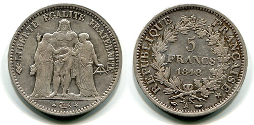 Francs frankreich 1848 a - 5,