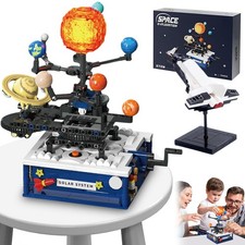 LED Sonnensystem Bauspielzeug 775 Teile 8 Planeten Modell mit Raketenständer Set