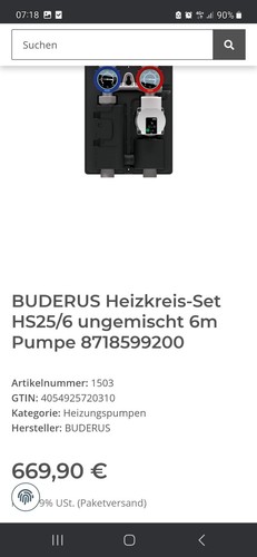 Buderus pumpengruppe 6 - pumpengruppe, 25/6