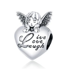Charm Perle Herz Schutzengel 925 Silber Bead - Anhänger für Pandora Armband