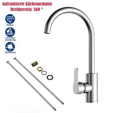 Edelstahl Küchenarmatur Wasserhahn 360° Drehbar Einhandmischer Spüle Küche Bad